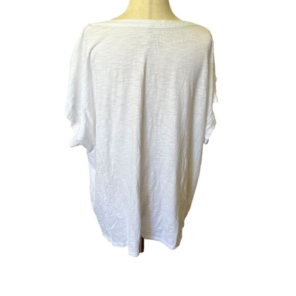 Talbots 3X Stretchy Cotton Modal Short Sleeve Knit Top Buttons on Shoulders - Picture 4 of 6